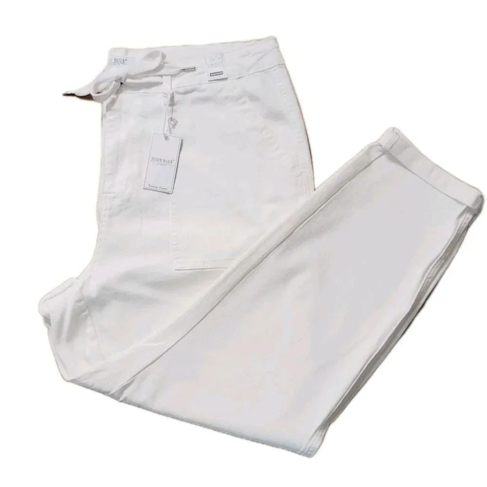 Judy Blue Little White Lies HW Double Cuff Stretch Denim Jogger Women's Size 20W